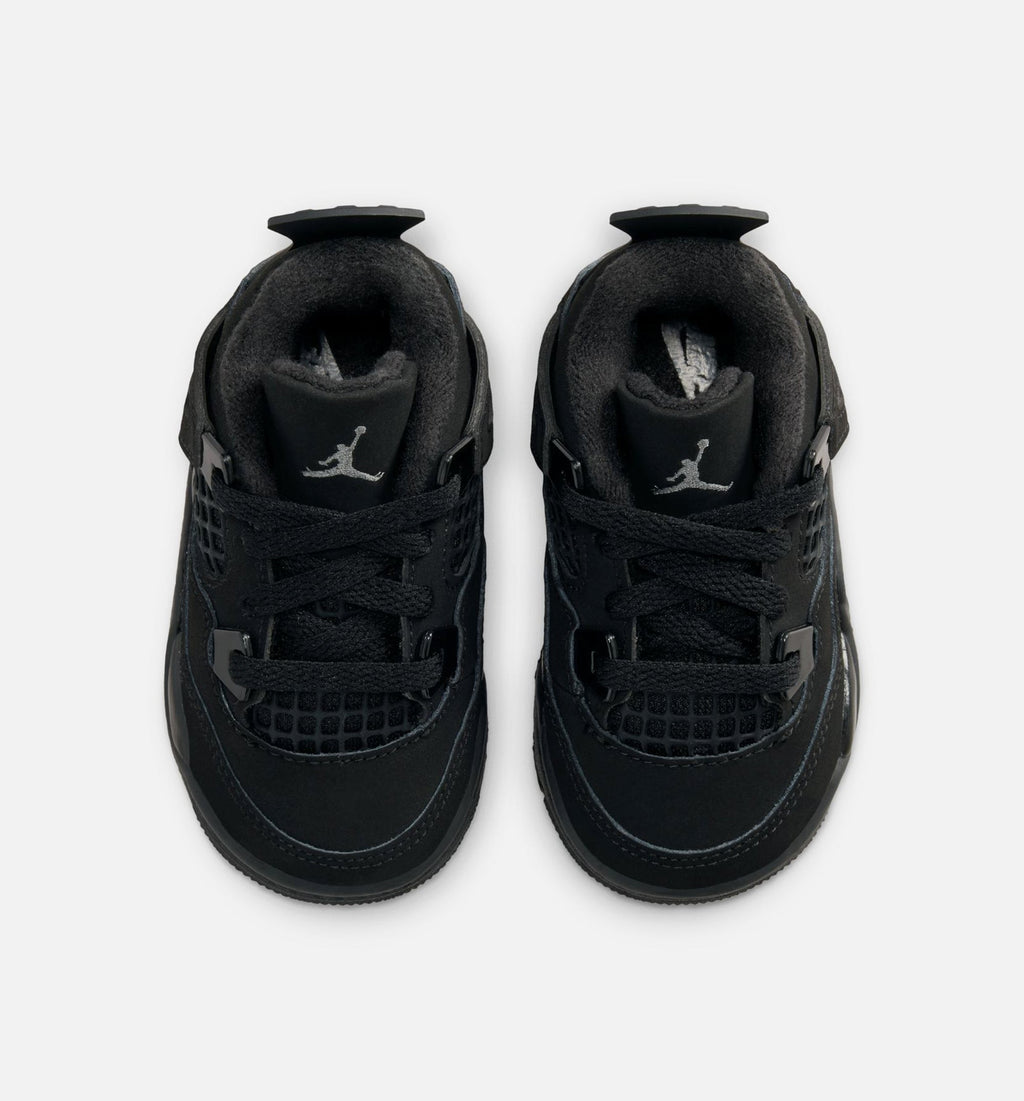 Air Jordan 4 Retro Black Cat Infant/Toddler Lifestyle Shoes - Black/Black/Light Graphite