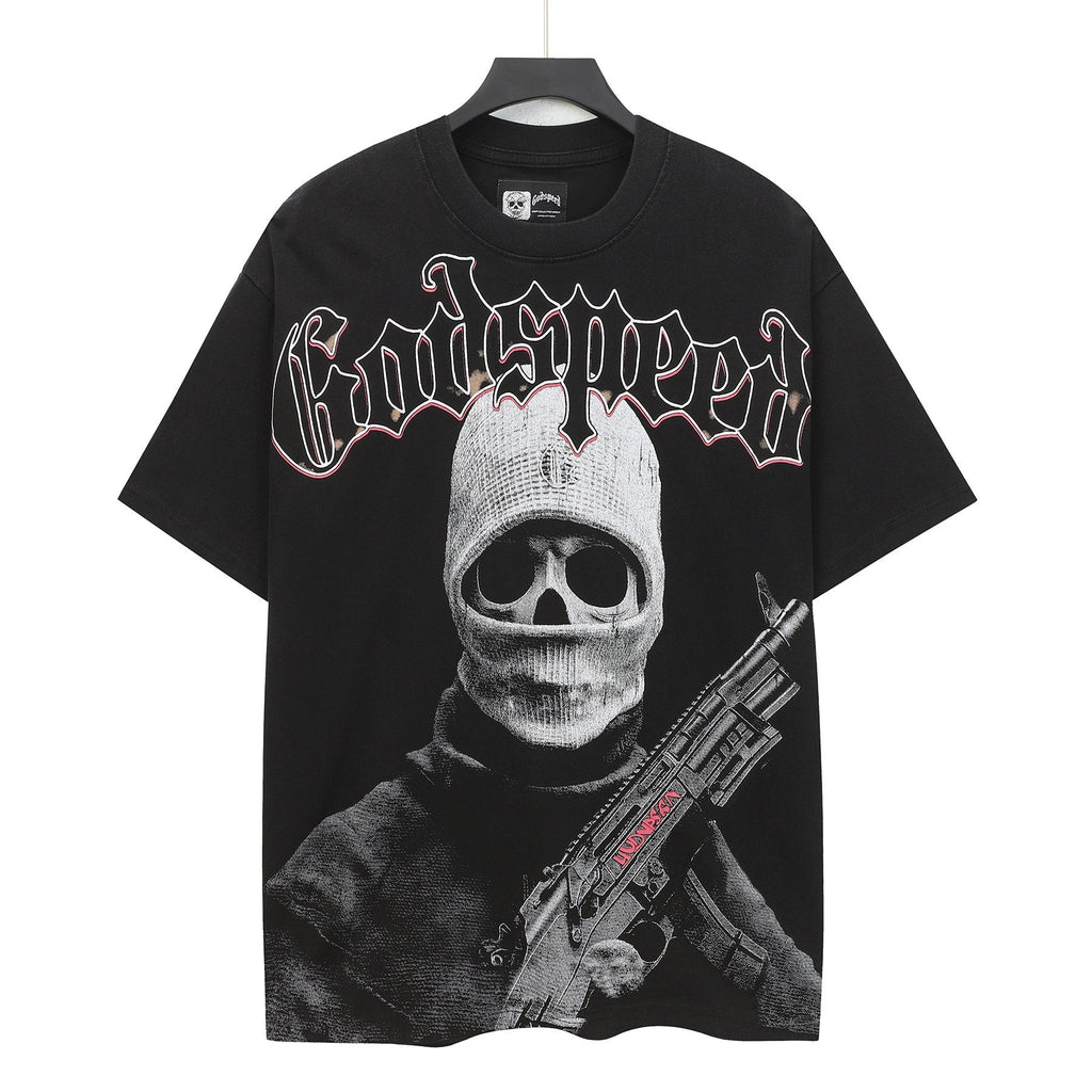 Godspeed Fortis Fortuna Washed Black Graphic T-Shirt