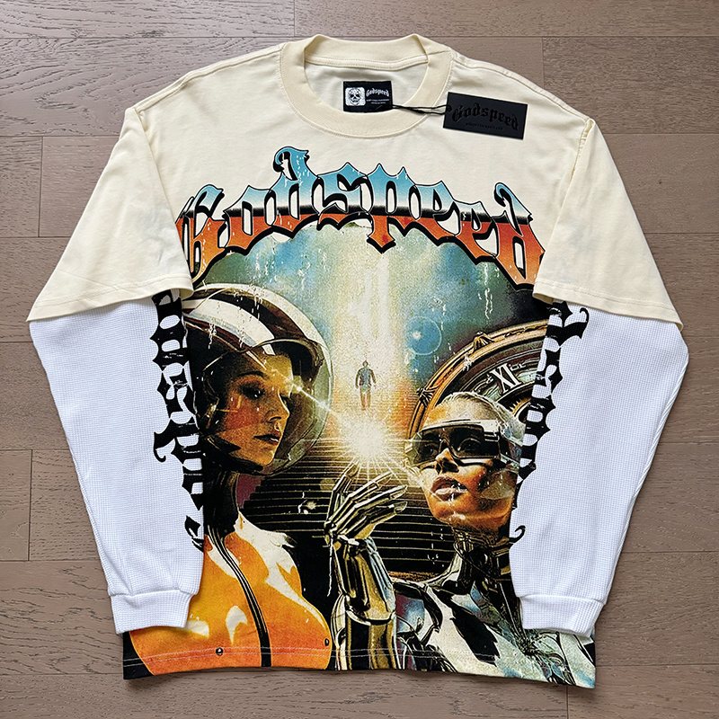Godspeed Out of Many, One Layered-Look Long-Sleeve T-Shirt