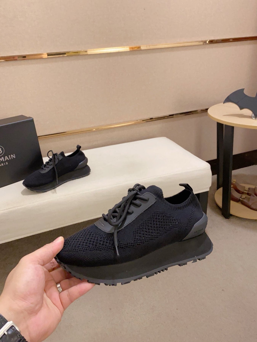 Balmain Knit Low-Top Sneakers